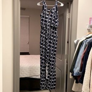 Geometric Navy Jumpsuit